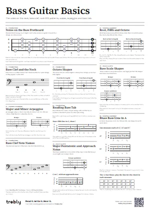 The Bass Guitar Basics poster in the Minimal style